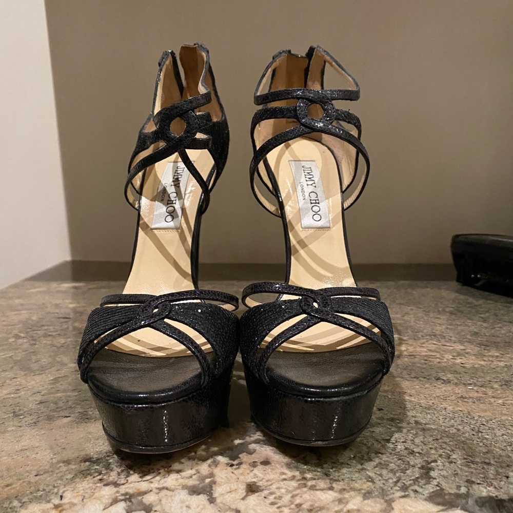 Jimmy Choo sparkly platform stilletos